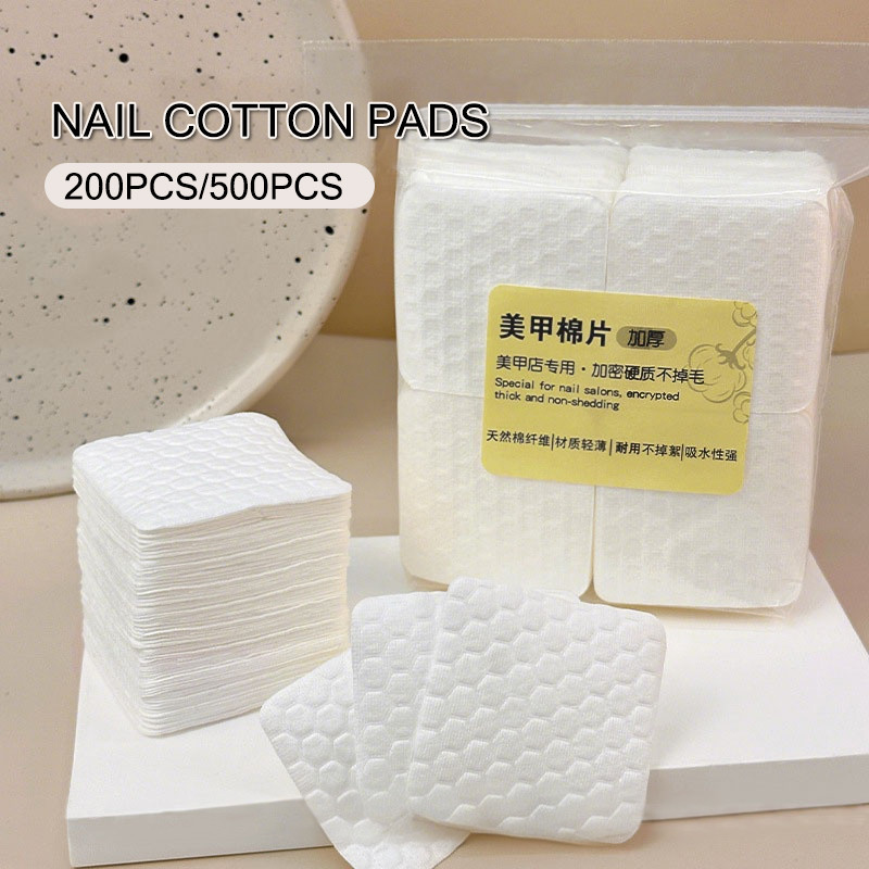200/500 ชิ้นหนาอาชีพผ้าฝ้ายสําหรับเล็บผ้าเช็ดทําความสะอาด Lint-ฟรีคุณภาพสูงผ้าฝ้าย Polish Remover เล็บเครื่องมือทําความสะอาด