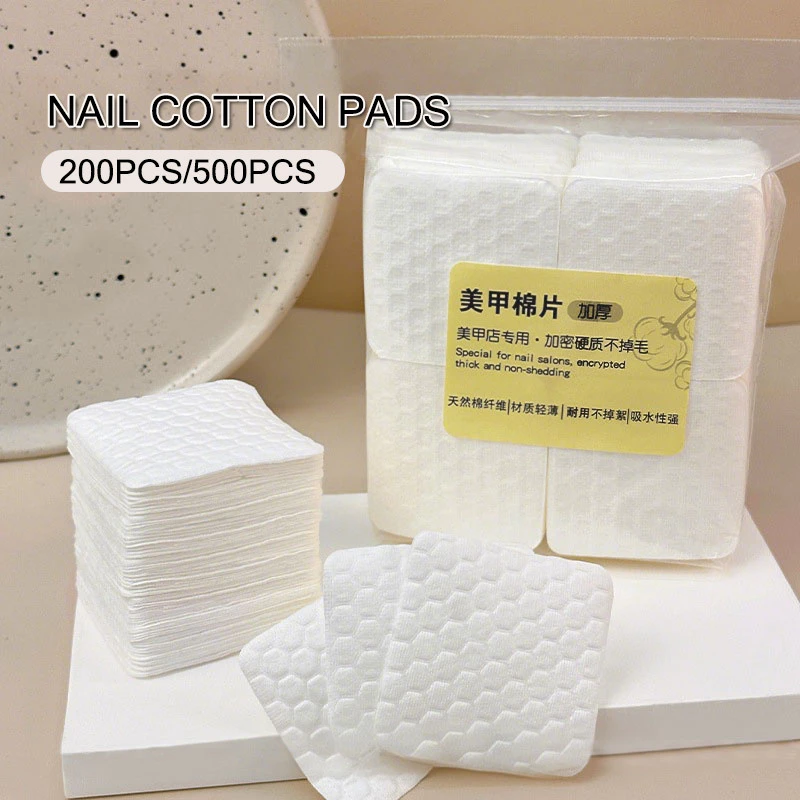 200/500 ชิ้นหนาอาชีพผ้าฝ้ายสําหรับเล็บผ้าเช็ดทําความสะอาด Lint-ฟรีคุณภาพสูงผ้าฝ้าย Polish Remover เล็บเครื่องมือทําความสะอาด