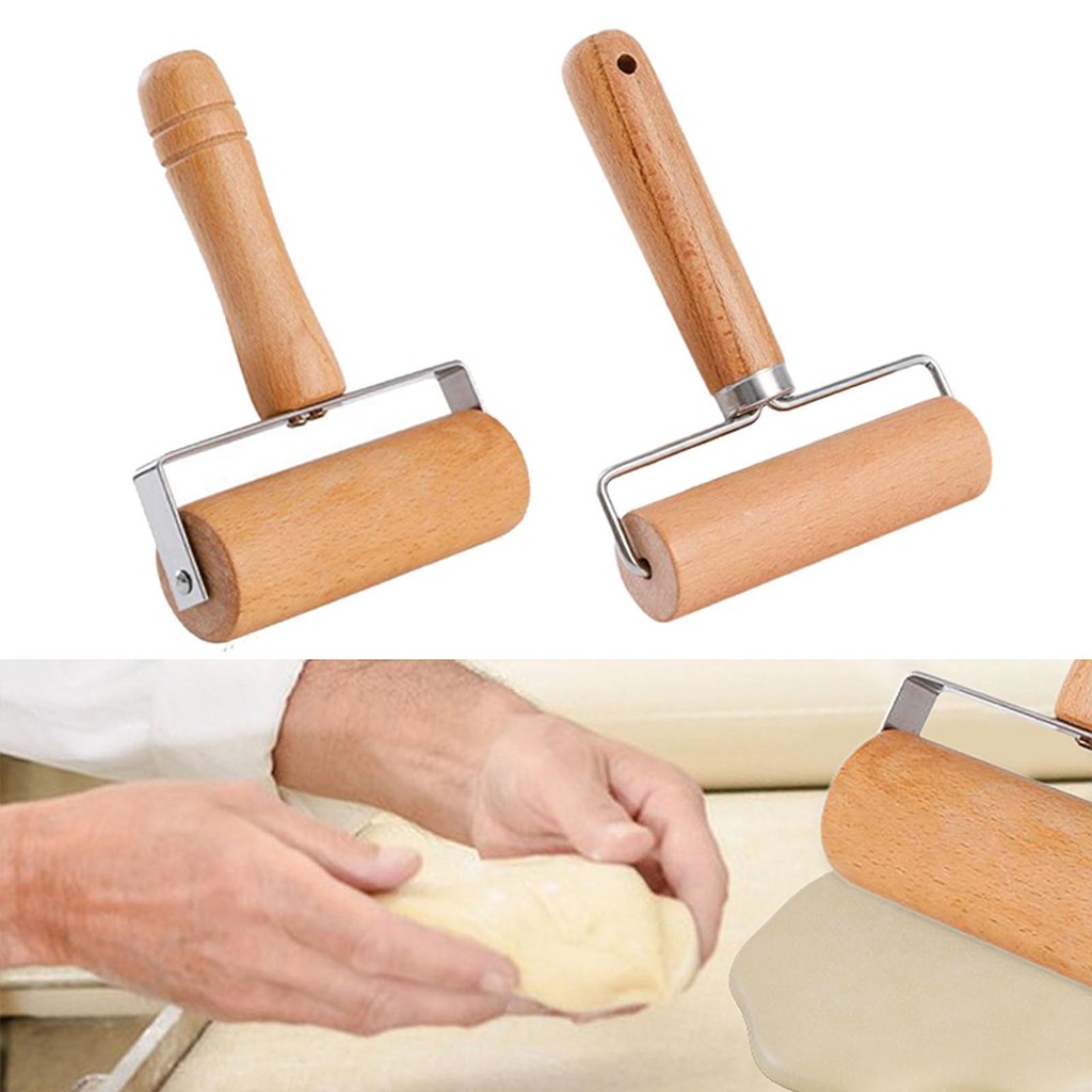 [beqowt] Rolling Pin Non Stick Roller Stick Pastry Roller เครื่องครัวทําด้วยมือพร้อมที่จับไม้แป้งลูก