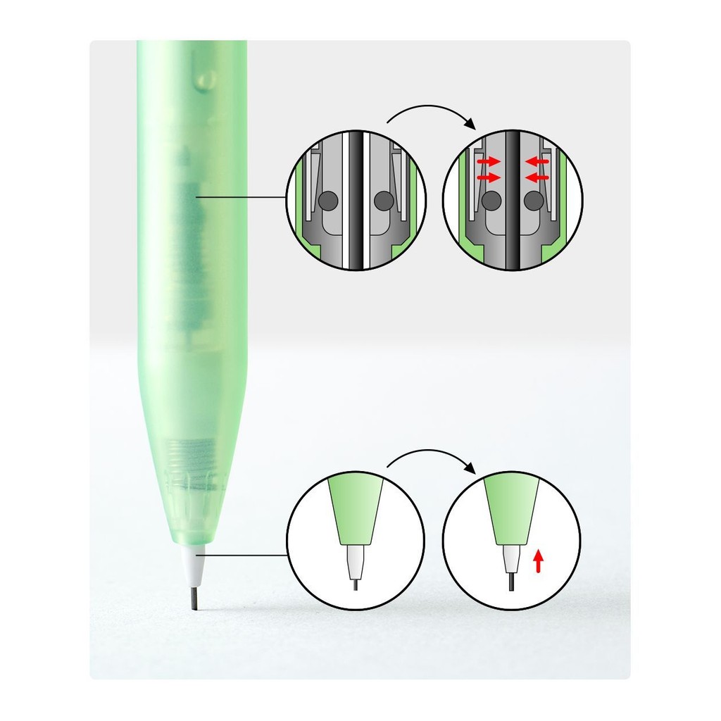 KACO Original Aspiration Press Type 0.5 มม. ชุดดินสออัตโนมัติสําหรับนักเรียนเพื่อฝึกการเขียนและการบ้านด้วยแกนตะกั่ว HB - รูปที่ 4