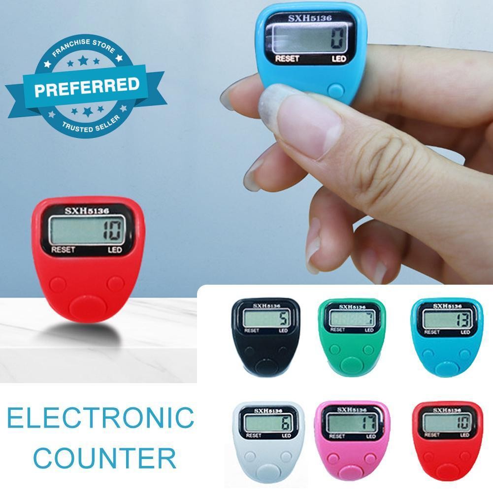 อิเล็กทรอนิกส์ดิจิตอลแหวนนิ้ว Tally Counter มือถือถักจุดเคาน์เตอร์ Mini ใหม่ Lcd N0o3