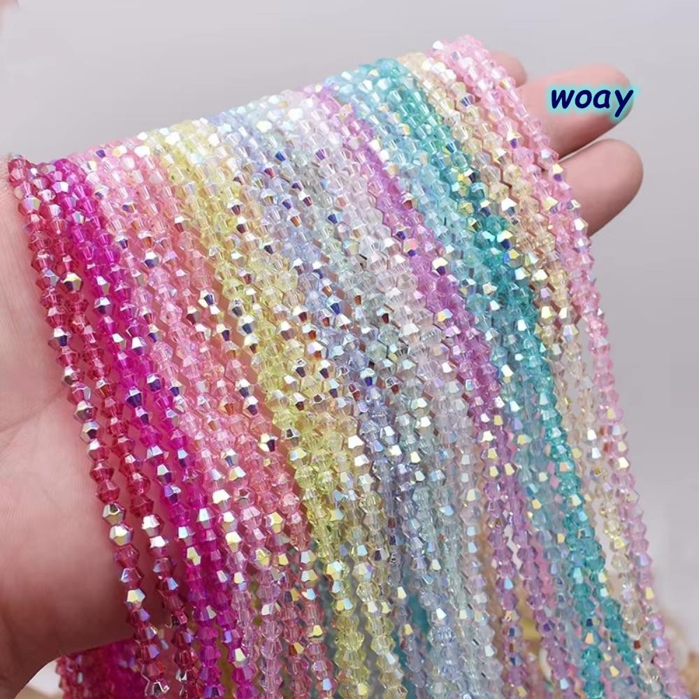 Woay 10 ชิ้น ลูกปัดคริสตัลแก้ว 4 มม., ออสเตรียน Faceted สำหรับสร้อยข้อมือและต่างหู