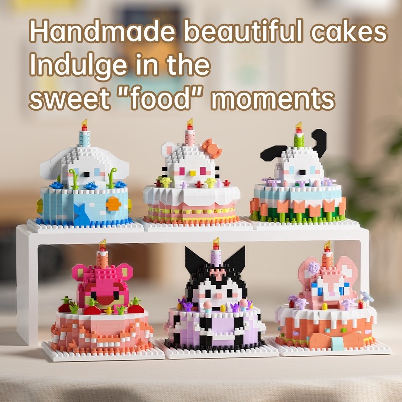 🧁 TRบล็อกตัวต่อเค้กการ์ตูน 6 แบบ DIY น่ารักพิเศษ พร้อมเทียนวันเกิด