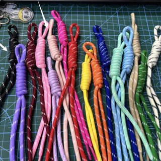 5ชิ้นที่มีสีสันถักเชือกเส้นเล็กป้องกันการโจรกรรมเชือกไนล่อนกระเป๋าเป้สะพายหลังสายรัดกระเป๋าตกแต่ง