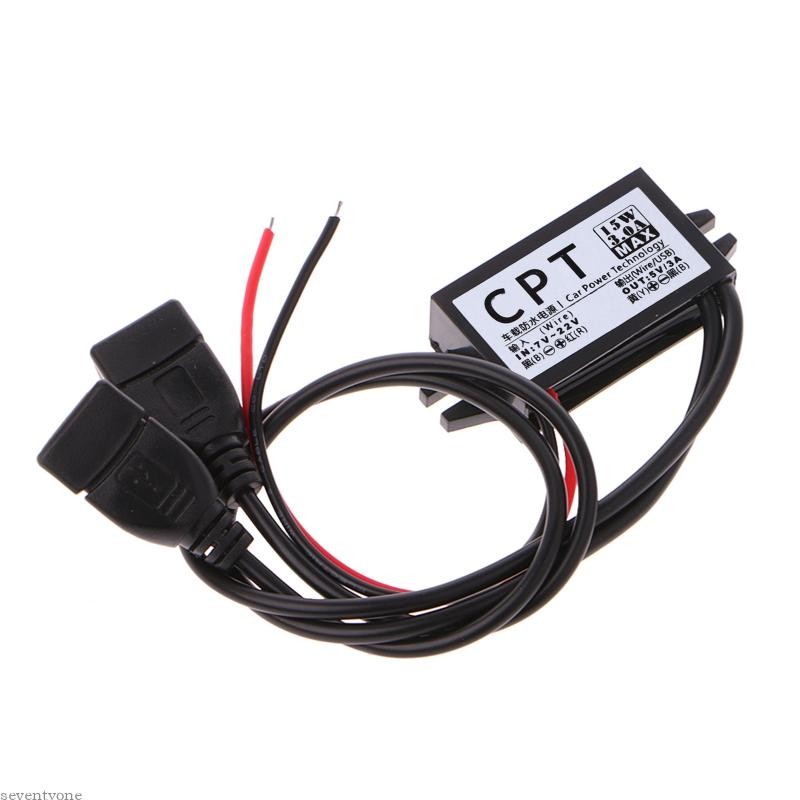 DC Converter 12V To 5V 3A Double 2 USB To Auto Power Regulator Voltage Step