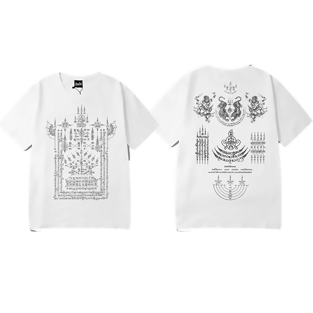 เสื้อยืดแขนสั้นผ้าฝ้าย ออกแบบด้วยพระเครื่องสามทิเบต สไตล์เรโทร เหมาะสำหรับทุกคน