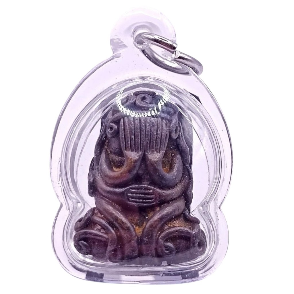 K517 พระปิดตา ยันต์ยุ่ง หลวงปู่เอี่ยม วัดหนัง เนื้อ สัมฤทธิ์ เลี่ยม กรอบพระ กันน้ำ ขนาด 1.5x3.0 ซม.