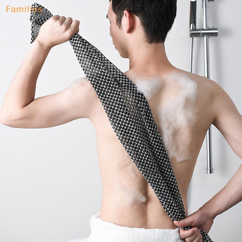 Families> ญี่ปุ่นถู Washcloth อาบน้ําผ้าขนหนูไนลอนแปรงสําหรับกลับผ้าขนหนู Exfoliating Scrub ฟองน้ําอาบน้ํา Body อุปกรณ์ห้องน้ําได้ดี
