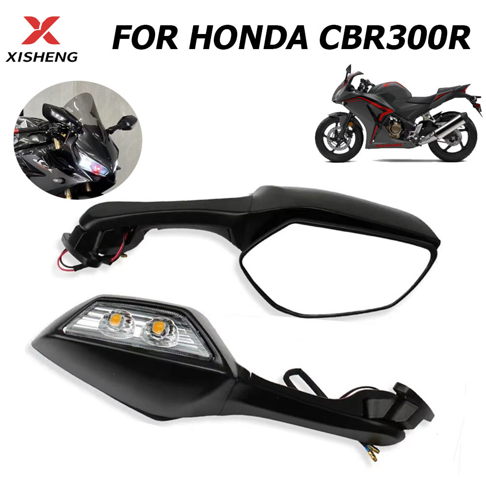 สําหรับ Honda CBR300R CBR 300R 2015-2025 รถจักรยานยนต์ LED Rearview MIrror พร้อมไฟเลี้ยว LED ด้านข้างกระจก