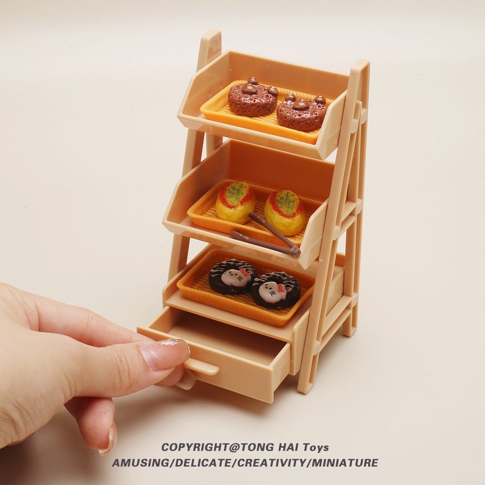 ตู้ขนมปังปลอมจิ๋ว | ชุดของเล่นเบเกอรี่และขนมจิ๋ว | ร้านสะดวกซื้อสําหรับเด็กแกล้งเล่นฉาก – เหมาะสําหรับโมเดลของเล่นอาหารเล่นตามบทบาท - รูปที่ 2