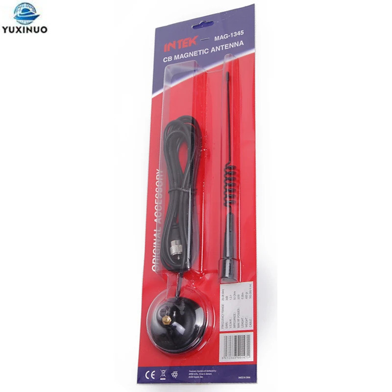 Mag-1345 26MHz 27MHZ 28MHz เสาอากาศวิทยุ CB กําไรสูงพร้อมฐานแม่เหล็ก PL259 สําหรับ CB-27 CB-40M Citi