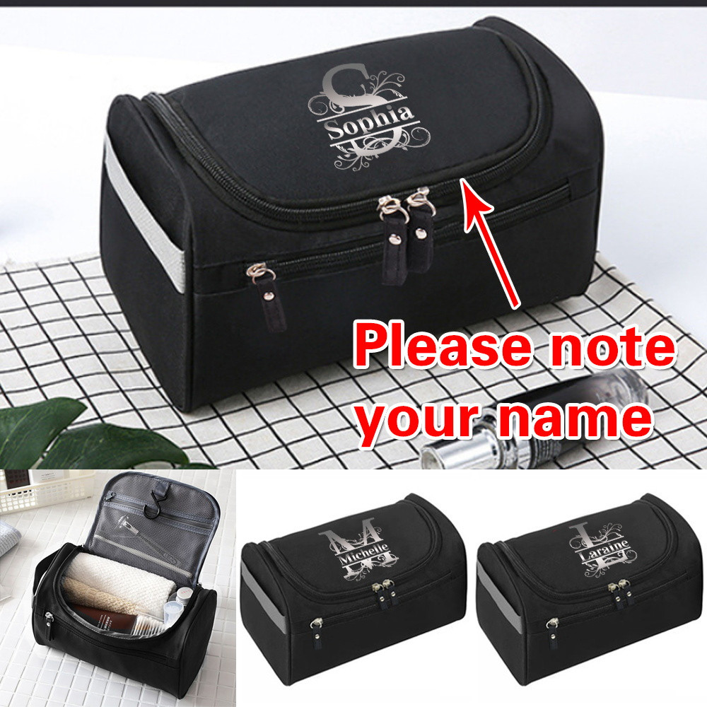 การปรับแต่งชื่อ🔥ถุงเครื่องทำความสะอาดสวยงาม พร้อมใช้งานทุกเมื่อ Premium silver letter pattern