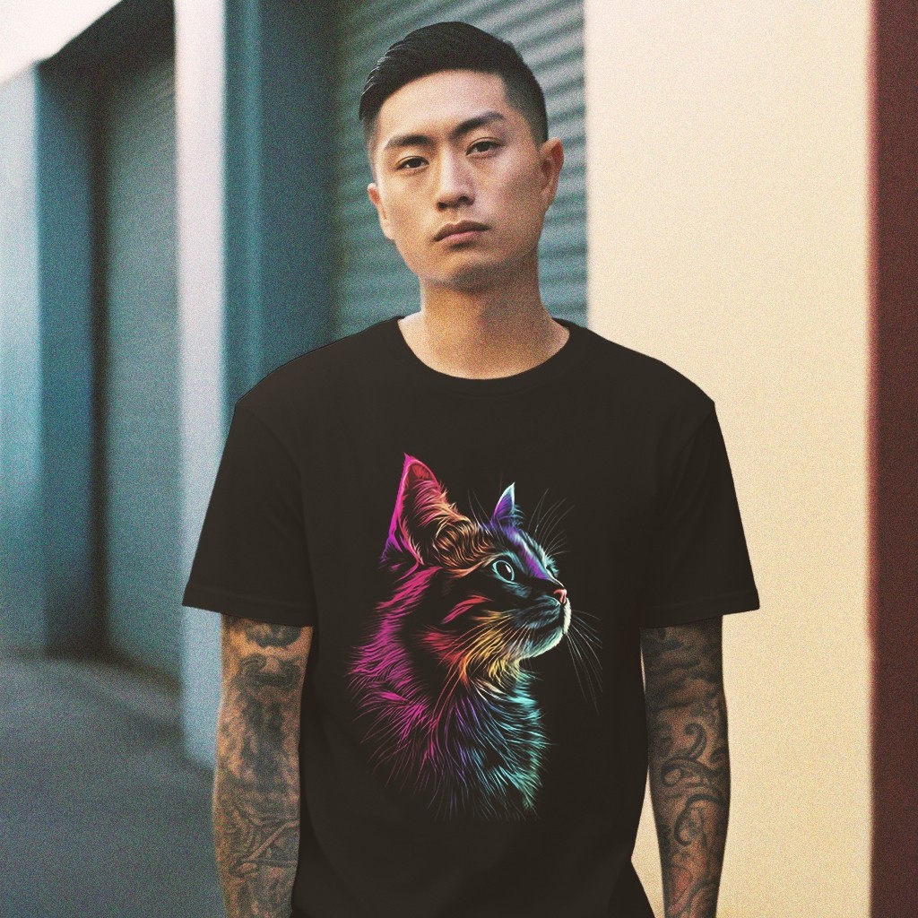 จัดส่ง 24 ชั่วโมง 100% Design3DiansionWear - เสื้อยืด Distro พรีเมี่ยมดั้งเดิม 3D Admiring Gaze of a