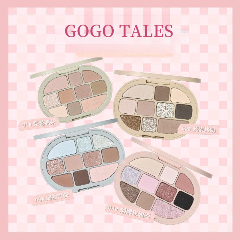 GOGO TALES พาเลทอายแชโดว์ Matte High Gloss Integrated Palette Daily Light Makeup Brighten Skin Color Beginner Natural Color Eyeshadow Palette