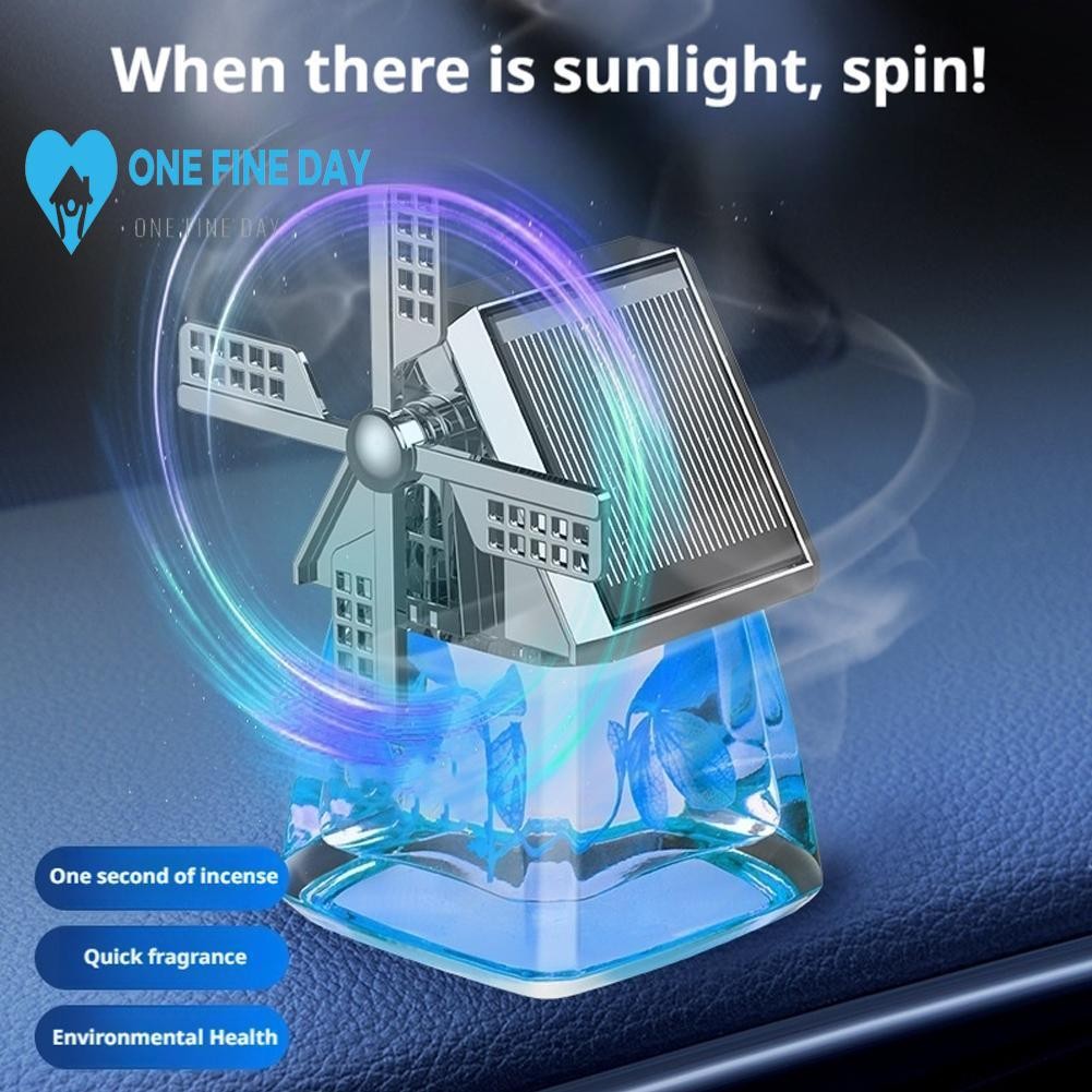 Auto Windmill พลังงานแสงอาทิตย์ Car Air Freshener Aromatherapy Energy Aromatherapy ภายในรถ Diffuser 