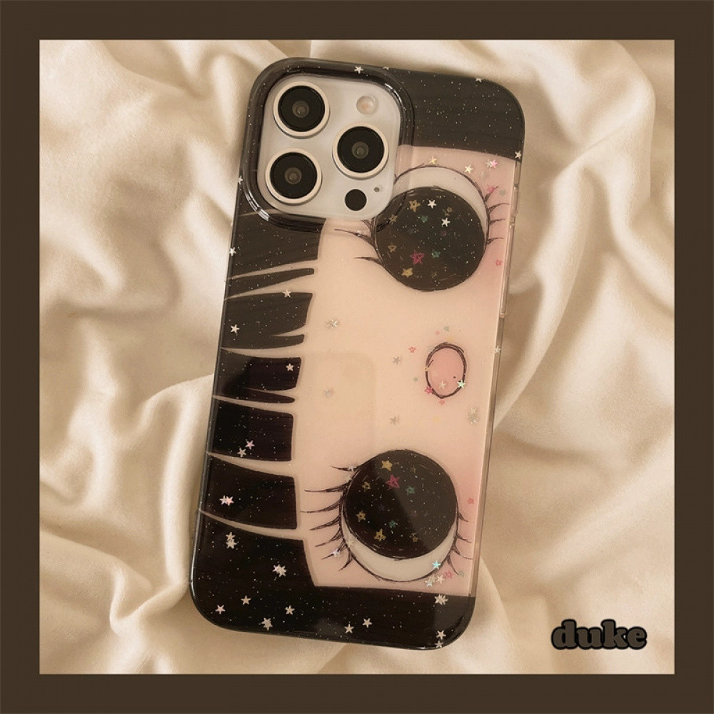 น่ารักGlitterอะนิเมะBig EyeสาวStar Sequinsเคสโทรศัพท์สําหรับIPhone 16 Pro Max 16 15 14 Pro Max 14 13 กันกระแทกHDDหนาปกหลัง – โปรปัง
