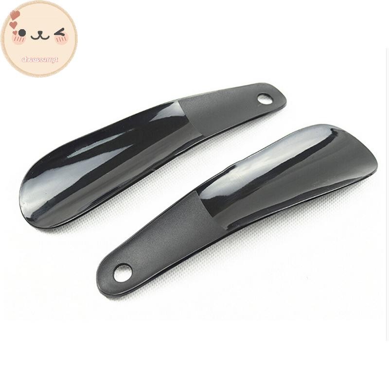 Chee ฮอร์นรองเท้าพลาสติก Lifter ยืดหยุ่นทนทาน Slip 12 ซม. Shoehorn สีดํา EN
