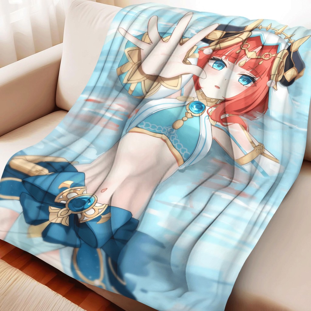 Genshin Impact Nilou การ์ตูนอะนิเมะ Flannel ผ้าห่ม Super Soft Warm Flannel โยนสําหรับ Home เตียงสําน