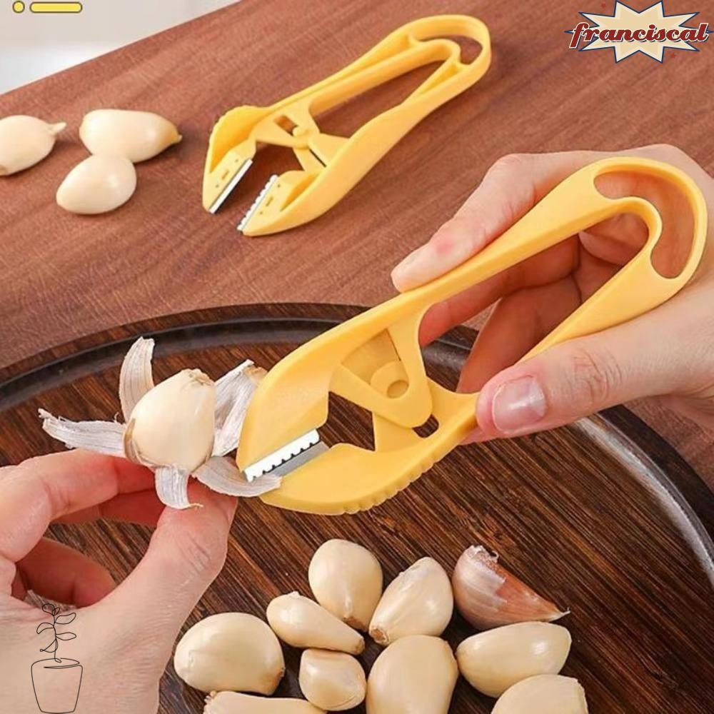 FRANCISCAL เครื่องปอกกระเทียม แหนบด้วยตนเอง, เครื่องมือกําจัดก้าน, เครื่องปอกกระเทียมมัลติฟังก์ชั่น, กระเทียมปอกเปลือกแบบพกพาอุปกรณ์ครัว