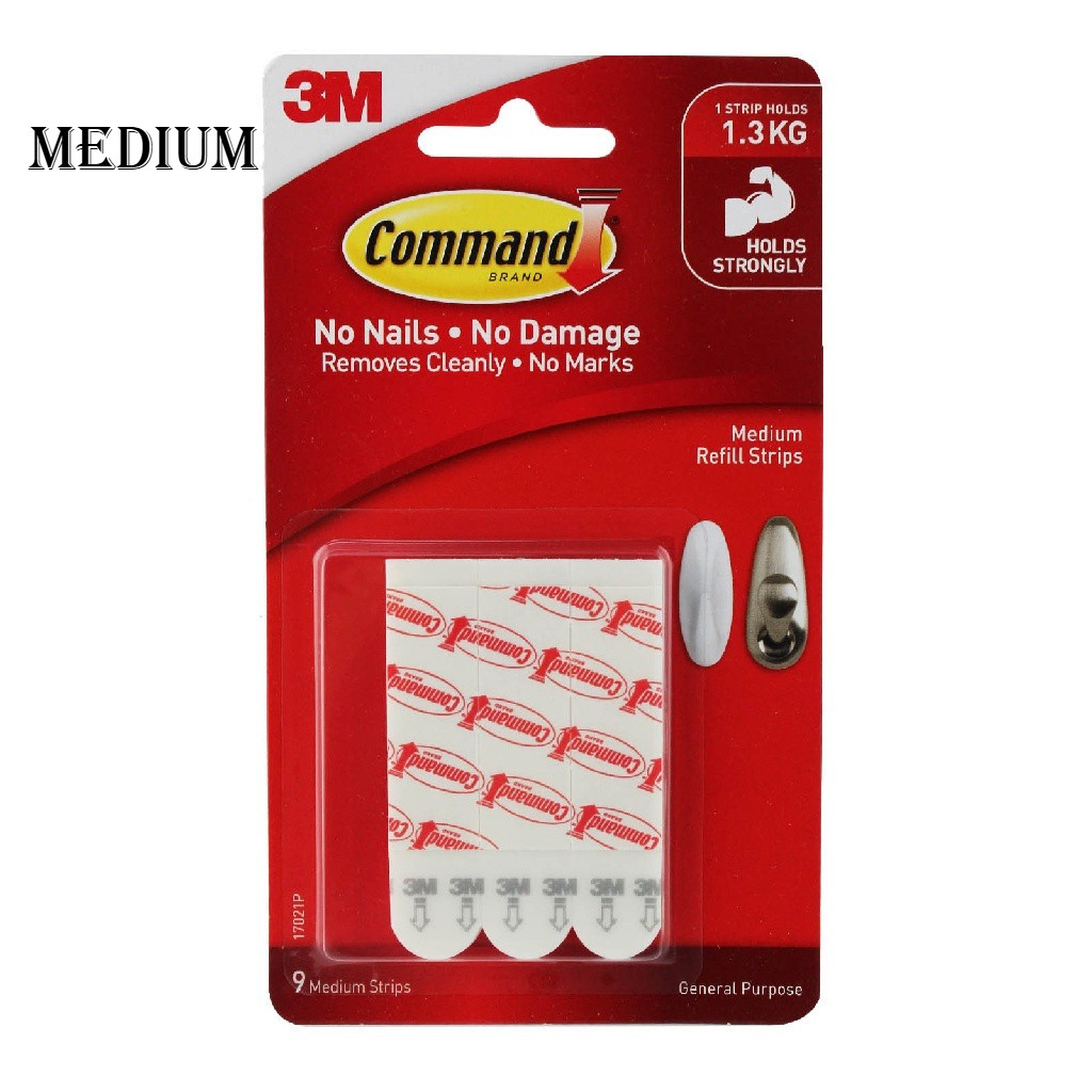 3M Command Medium Refill Strips 17021 P 9 Strip ต่อแพ็ค