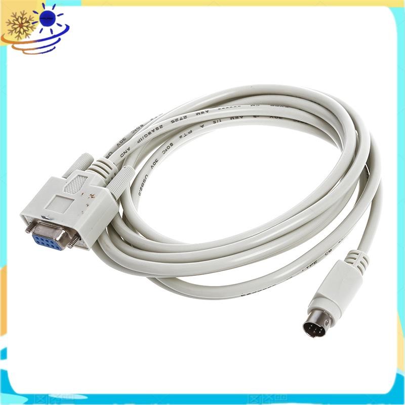 DB9P ถึง 8P Mini Din RS232 ดาวน์โหลดสายสีขาว 8.2 Ft สําหรับ PLC -EH