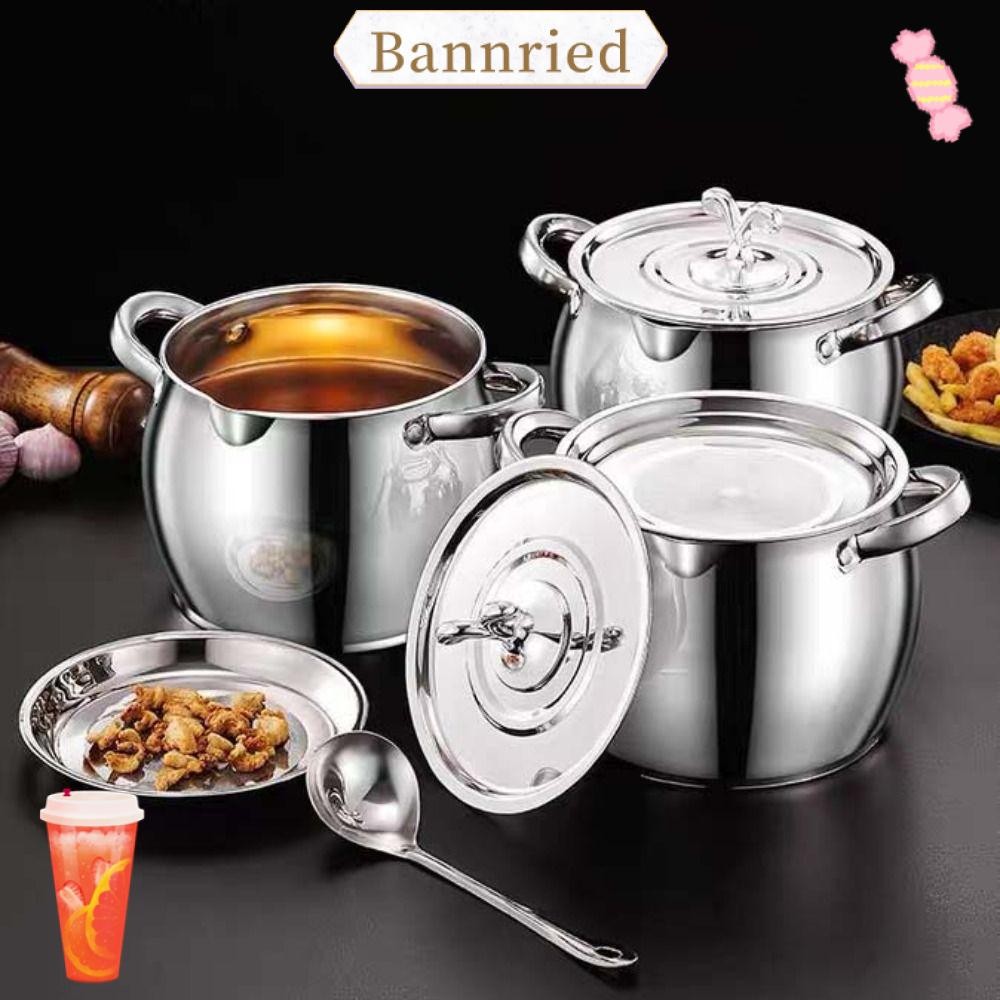 BANNRIEDSG ถังกรอง, สแตนเลส 1.5/3.5L หม้อกรองน้ํามัน, เครื่องล้างไขมันความจุขนาดใหญ่ภาชนะเก็บขวดน้ํามันครัว