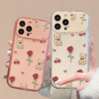 จัดส่งในพื้นที่ เคสกระจกแต่งหน้า สีชมพู โรแมนติก น่ารัก For IPhone16 15 14 13 11 6 7 8 plus Pro Promax X XR XSMAX HZJ055