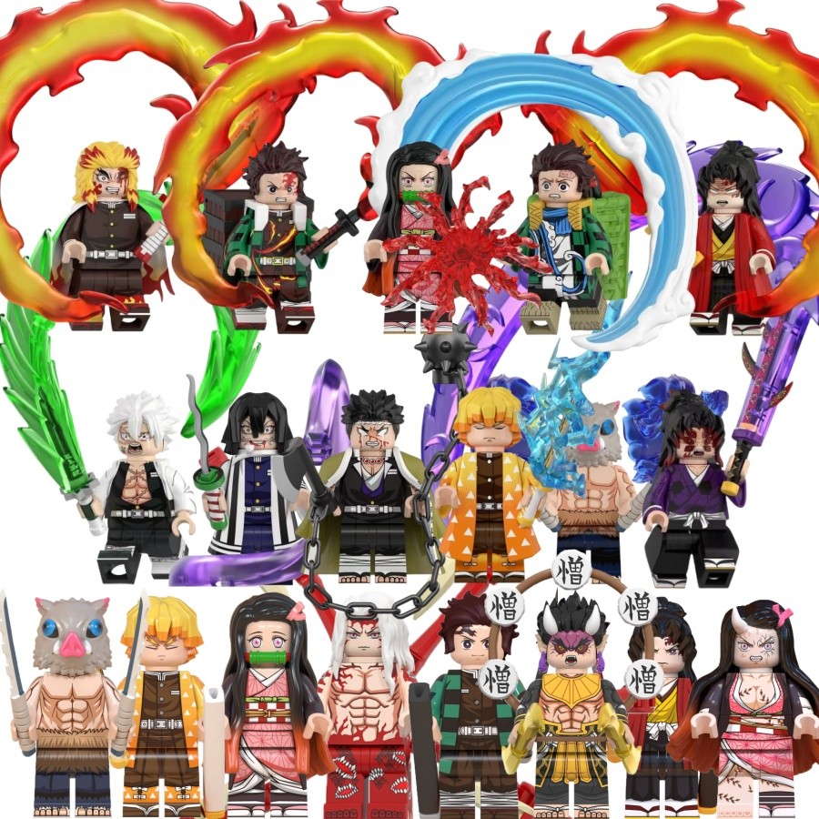 Anime Demon Slayer Action Figure Kamado Tanjirou Kamado Nezuko Kibutsuji Muzan Tsugikuni Yoriichi  ข