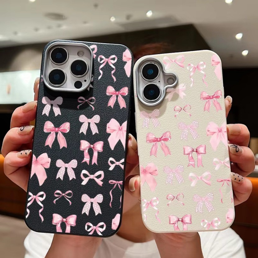 Soft TPU สําหรับ Vivo X200 Pro Mini X100 X100S X90 S1 Pro Y9S IQOO Z9 Z9X Z9S Z7 Pro สีชมพู Bowknot 