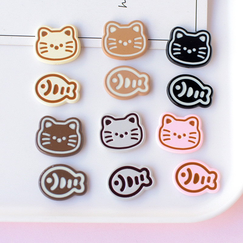 ชุดเครื่องประดับ Kitty และปลารีซิน 10 ชิ้น/เซ็ต สำหรับผมและตกแต่ง