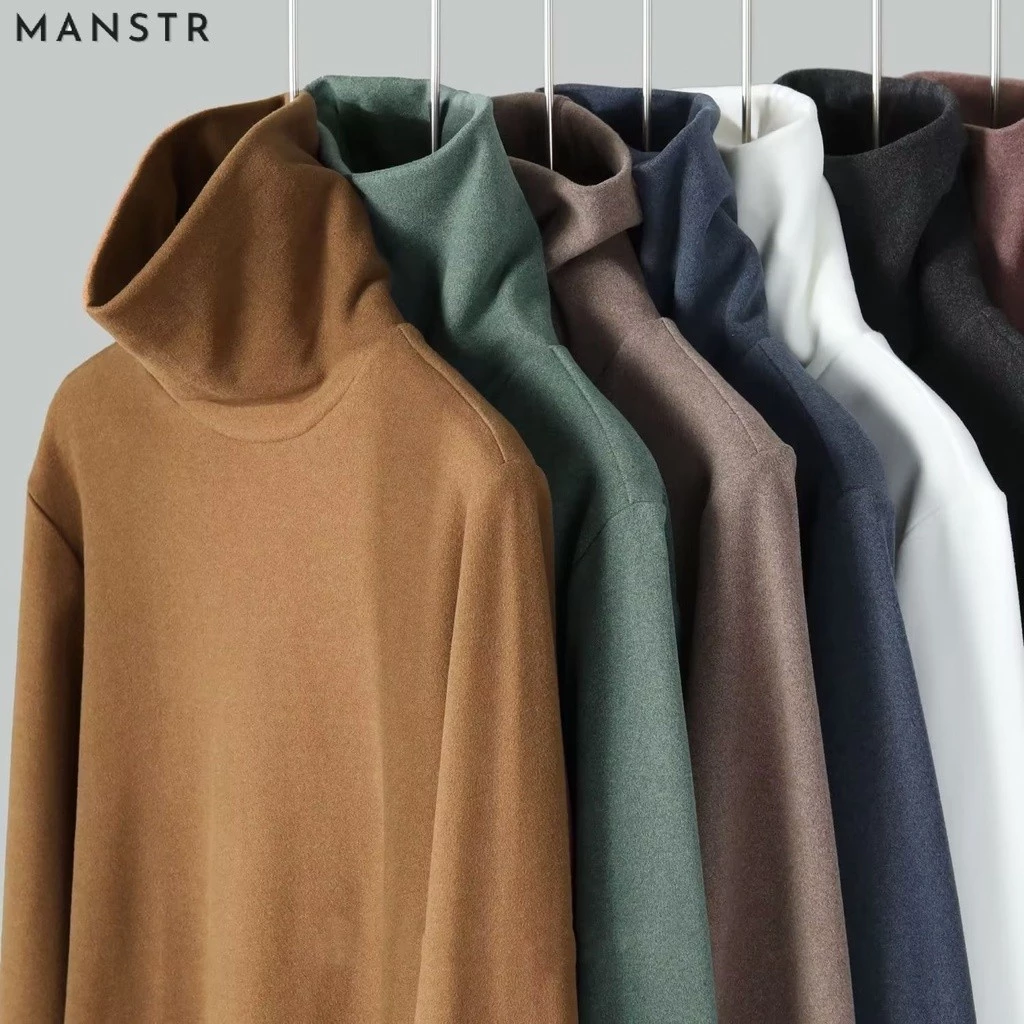 M-5XL เสื้อเชิ้ตแขนยาว คอสูง ให้ความอบอุ่น สีกากี สีเทา สีดํา และสีขาว สีกากี แฟชั่นฤดูหนาว สําหรับผู้ชาย ไซซ์