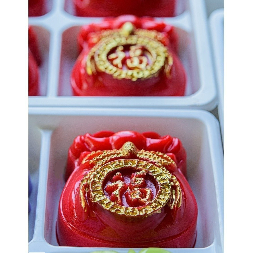 12ชิ้น// ลายพิเศษ / พิมพ์ซิลิโคน พิมพ์วุ้น ขนมชั้น 5ซม(โหล) ถุงทอง โหล