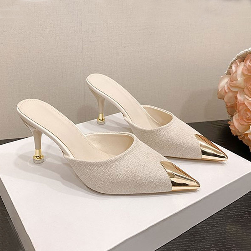 รองเท้าส้นสูงและรองเท้าแตะผู้หญิง ส้นกริช ไซส์ 34-44
