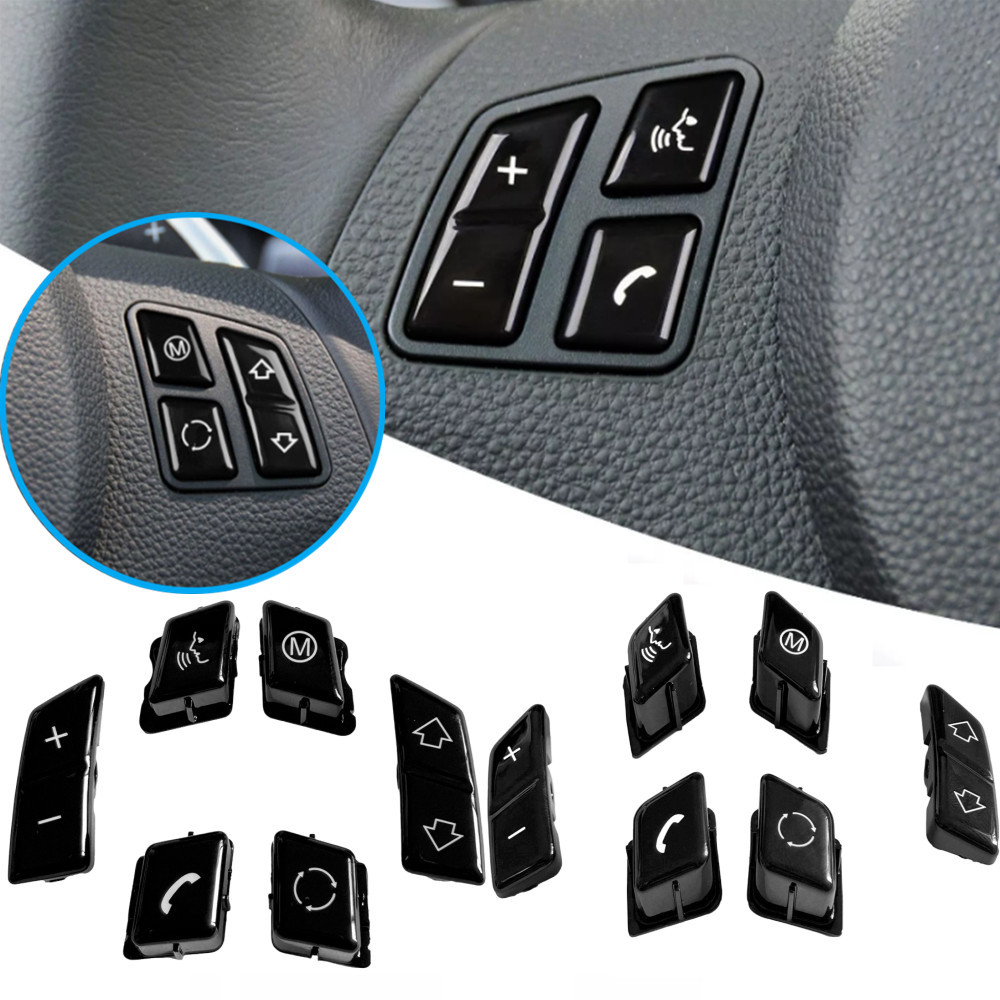 สีดําพวงมาลัยรถปุ่มสวิทช์สําหรับ BMW 3 Series E90 E92 E93 M3 1 Series E81 E82 E87 E88 X1 E84