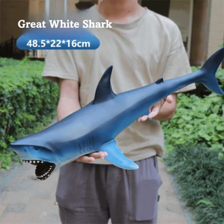 COUPL Sealife Shark,ยางนุ่มที่เต็มไปด้วยจําลองสัตว์ทะเลตัวเลขการกระทํา,ฉลามขาวที่ดีขนาดใหญ่ PVC ของเล่นเพื่อการศึกษา Ocean Animal Simulation