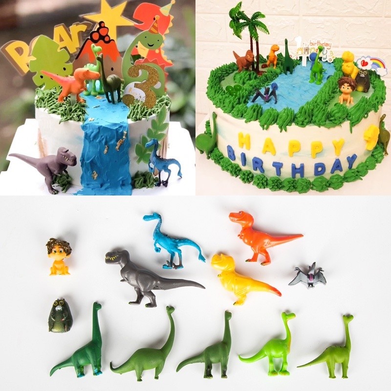 พร้อมส่ง โมเดลไดโนเสาร์และเด็กผู้ชาย แพ็ค 12 ชิ้น