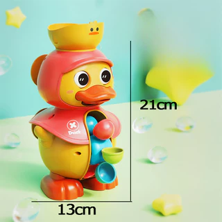 ของเล่นอาบน้ํา เป็ดน่ารักหมุนกังหันน้ำ Bath Toys ถ้วยดูดทรงพลัง รูปร่างเป็ด ของเล่นในห้องน้ํา จะฉีดพ่นน้ำ