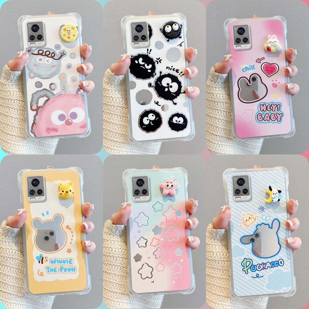 เคส VIVO V20 PRO กระจก‌สี่มุมป้องกันกรณีโทรศัพท์หล่น