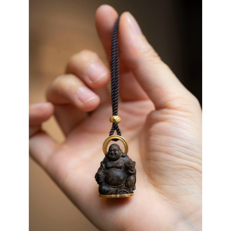ใหม่สไตล์จีนแบบพกพา Buddha Lost จี้สร้อยคอ Life Amulet Retro Wenwan เงิน Lucky Fortune สไตล์จีนประณี