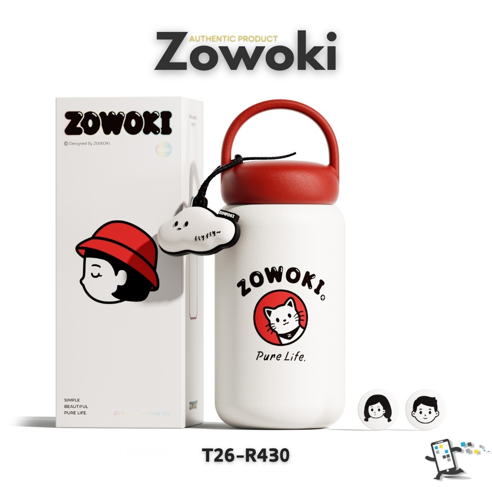 Zowoki T26-R430 กระบอกน้ำรักษาอุณหภูมิ แก้วเก็บความเย็น-ร้อน พร้อมที่กรองชา ความจุ 430 ml.