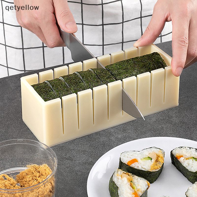 Qetyellow Diy ซูชิ Maker และข้าววงกลมแม่พิมพ์สาหร่ายเค้กพลาสติกแม่พิมพ์ ele Mould Square ซูชิเครื่องบดทําชุดเครื่องมือ TH