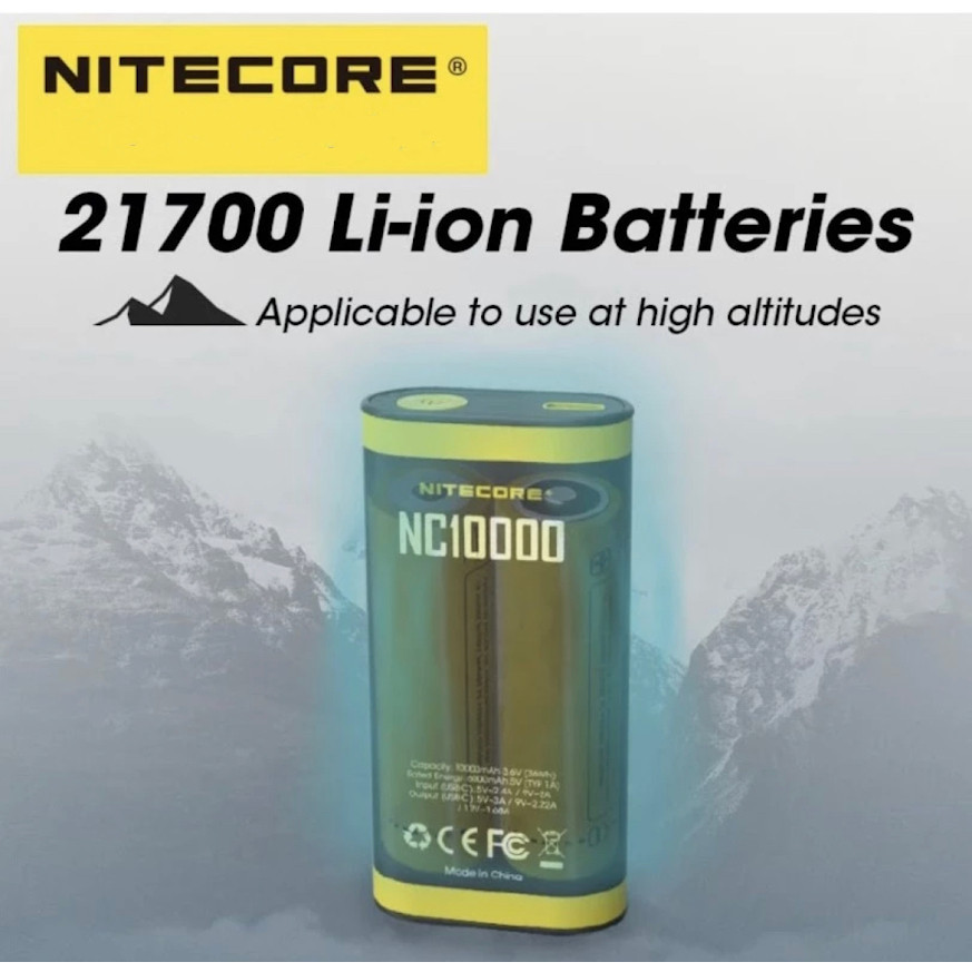 Power Bank พร้อมส่ง NITECORE NC10000 Mobile Power Bank ไฟฉาย Led แบบ Dual 10000MAh PD QC3.0 Quick Ch