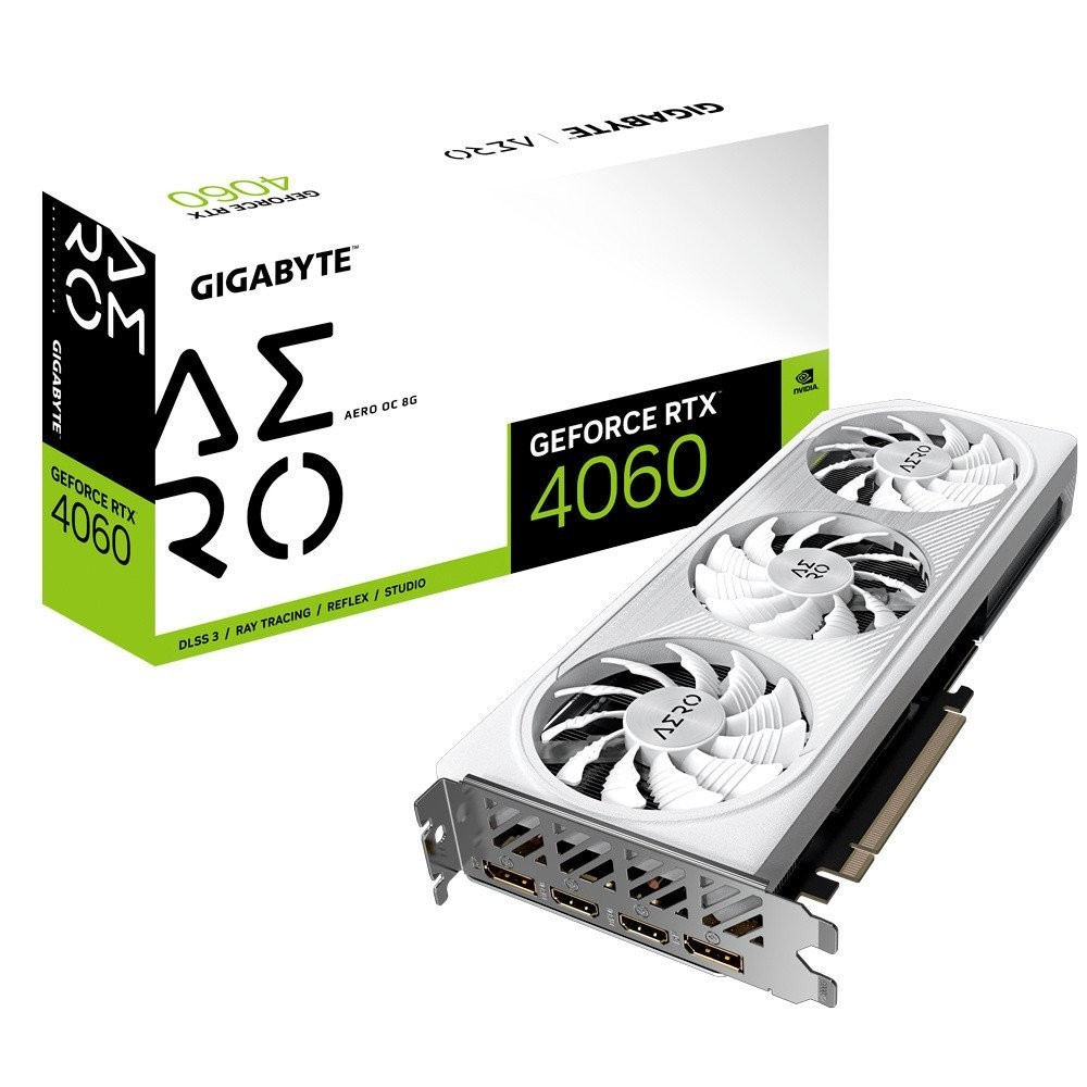 In Stockvga (การ์ดจอ) gigabyte GeForce RTX 4060 Aero OC 8g (GV-N4060AERO) GSBZ