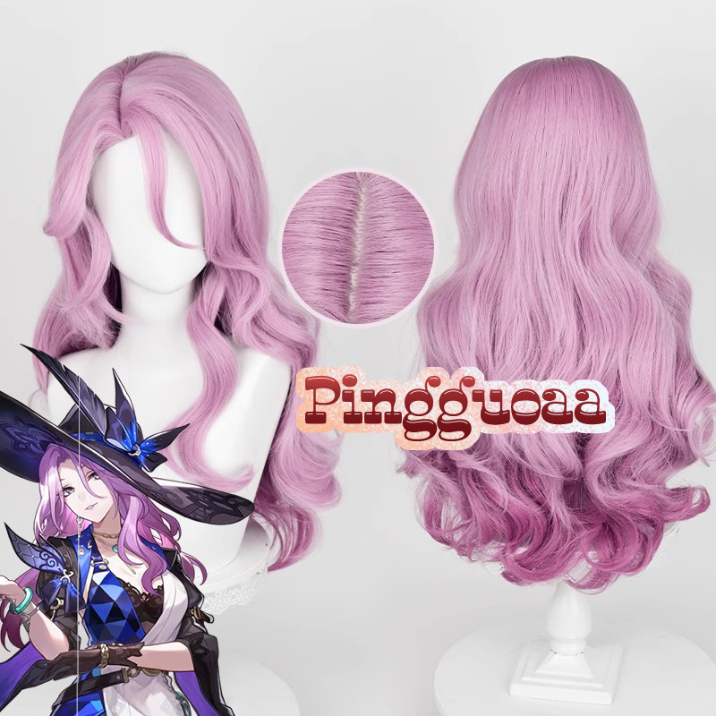 【Manmei】Honkai: Star Rail Jade Cosplay Wig 70cm Long Purple Gradient Heat Resistant Synthetic Hair