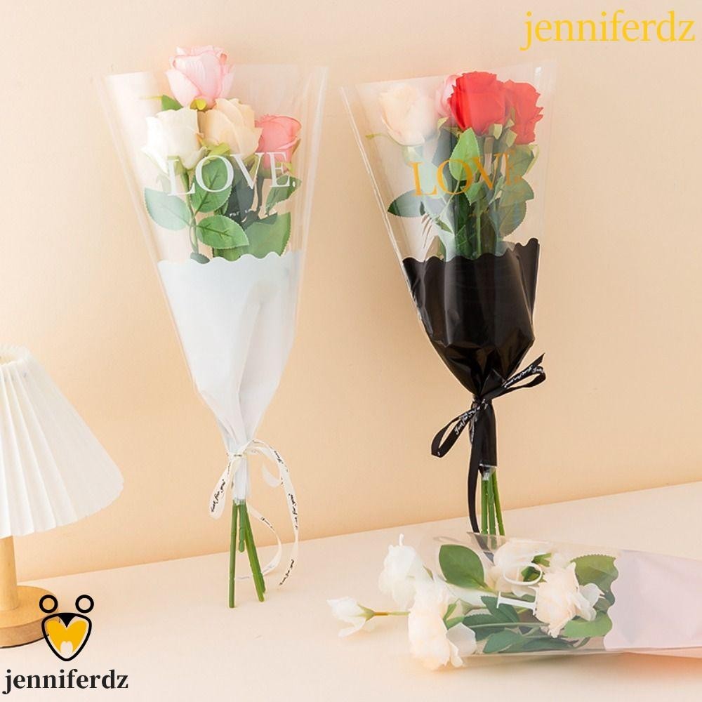 Jenniferdz ถุงพลาสติกใส กันน้ํา สําหรับใส่ช่อดอกไม้ 50 ชิ้น