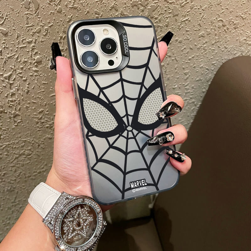 เคส Marvel Cool SpiderMan OPPO Reno 11F 11 10 Pro 5G F25 7 8 4 6 4G 8T 8Z 7Z 5F 4F 5 Lite F5 A5 A9 2020 A83 A71 A57 A1 A39 Cute Cartoon Couple Spider-Man Advanced Large Hole Frame Colored Silver All-Inclusive Hard Phone Case Back Cover 1YKC 09 - รูปที่ 4