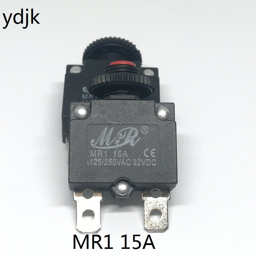 ✩10PCS/LOT 15A MR1 Overload Overcurrent Protector 125VAC/250VAC 32VDC Circuit Breaker Overload Prote