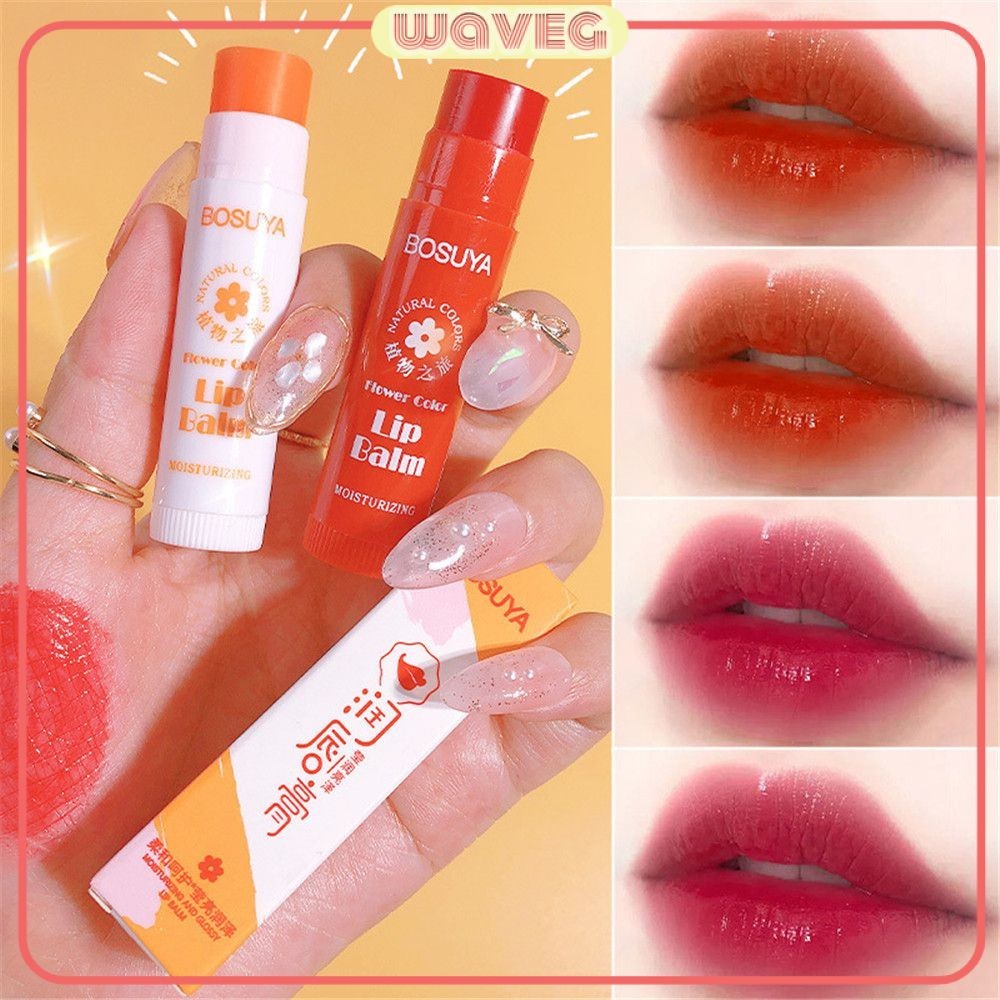 Bosuya Lip Balm Jelly Warm Colored Lip Balm Moisturizing Anti-drying Long Lasting กันน้ำนุ่มไม่ง่ายท