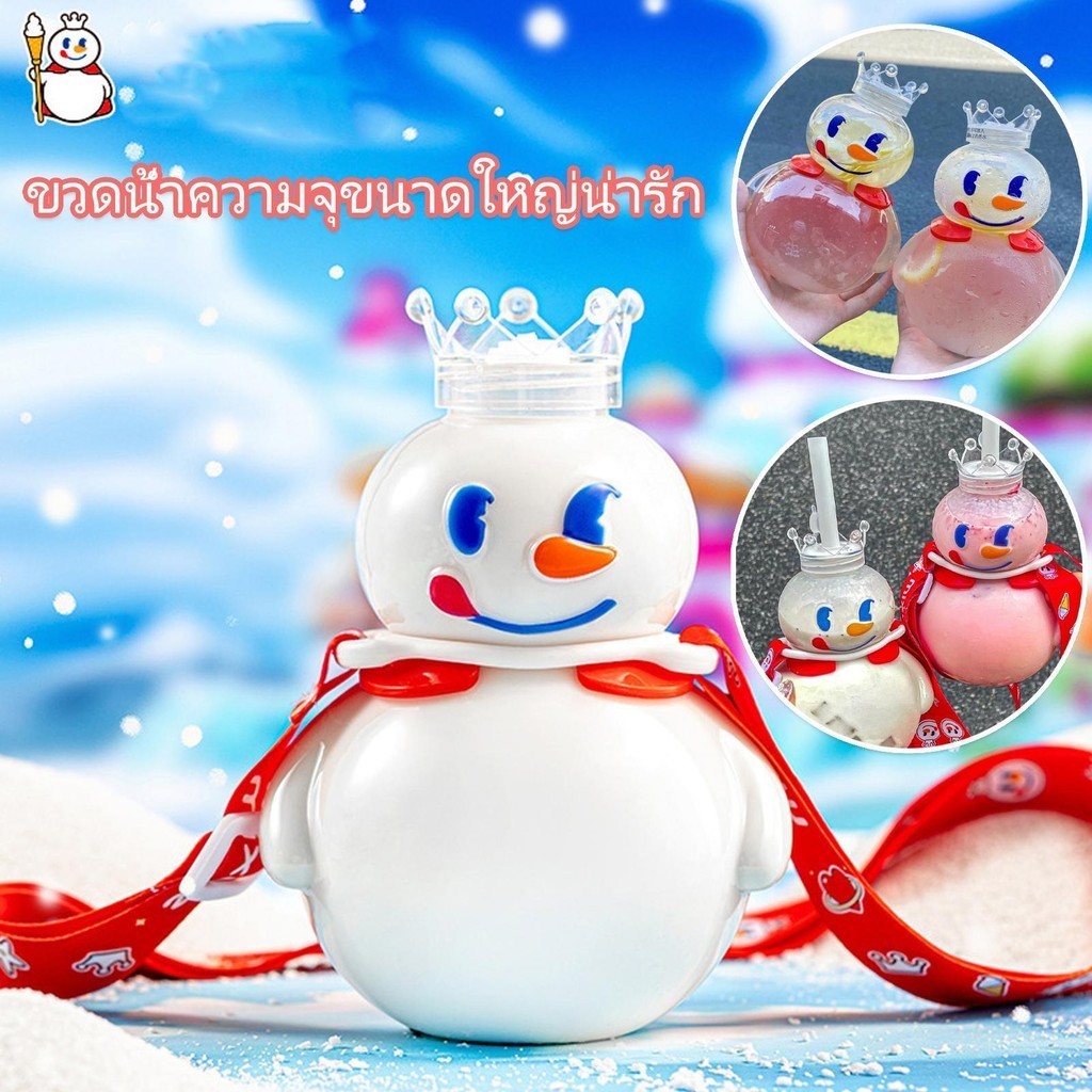 700ml Mixue ขวดน้ําดื่ม แบบใส ปลอด Snowman King ขวดน้ําดื่มนมชาขวดน้ําพร้อมฟางน่ารักแบบพกพาขวดน้ํารั่วซึมสําหรับน้ําผลไม้และนม unhcxeth