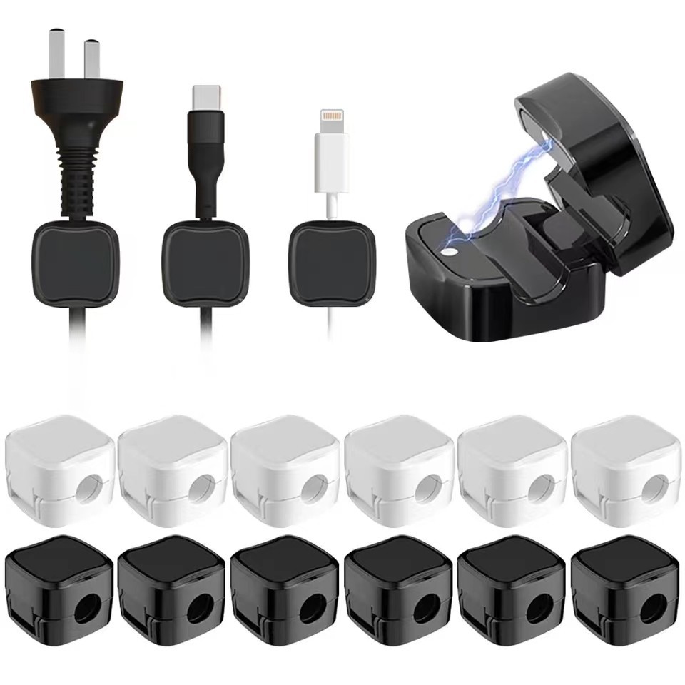 1/3/6pcs แม่เหล็กคลิปสายเคเบิล Smooth ปรับสายไฟภายใต้โต๊ะการจัดการสายเคเบิลลวด Keeper Cable Organizer ผู้ถือ